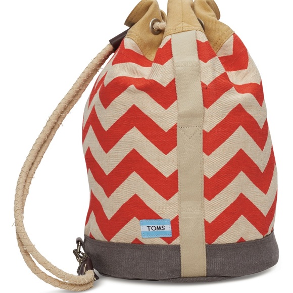 Toms Handbags - Toms reef chevron canvas drawstring backpack,